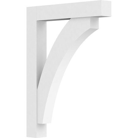 Ekena Millwork Standard Thorton Architectural Grade PVC Bracket with Block Ends, 3"W x 24"D x 32"H BKTP03X24X32THR05